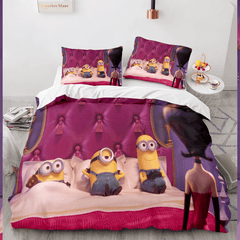 2024 NEW Minions Pattern Cosplay Bedding Set Quilt Cover