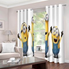 2024 NEW Minions Curtains 2 Panels Blackout Window Drapes for Room Decoration
