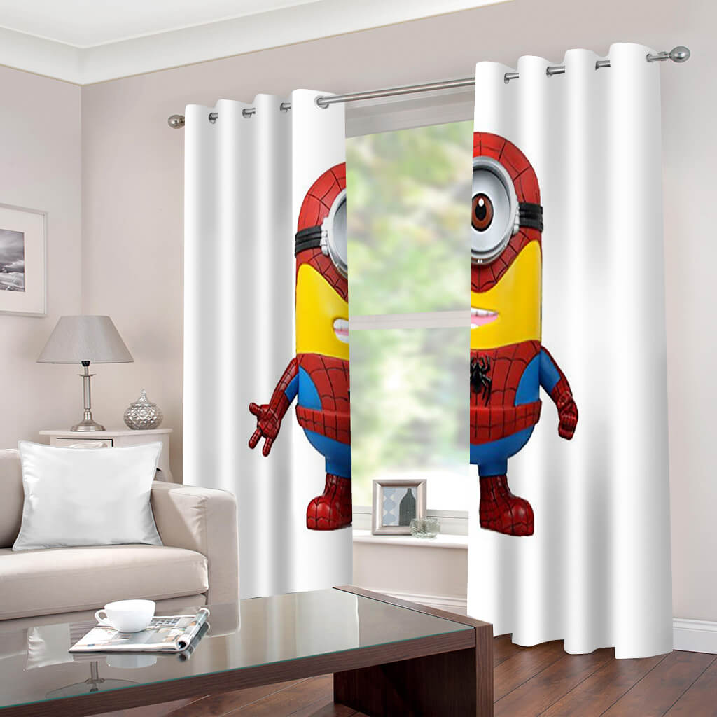 2024 NEW Minions Curtains 2 Panels Blackout Window Drapes for Room Decoration