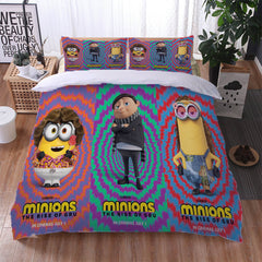 2024 NEW Minions The Rise of Gru Bedding Set Cosplay Quilt Duvet Cover Bed Sets