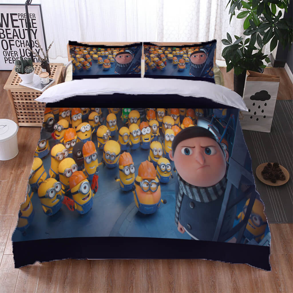 2024 NEW Minions The Rise of Gru Bedding Set Cosplay Quilt Duvet Cover Bed Sets