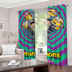 2024 NEW Minions The Rise of Gru Curtains 2 Panels Blackout Window Drapes