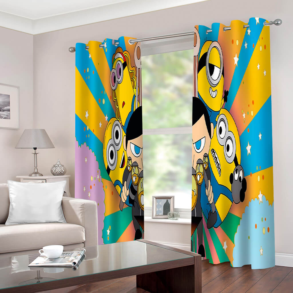 2024 NEW Minions The Rise of Gru Curtains Cosplay Blackout Window Drapes