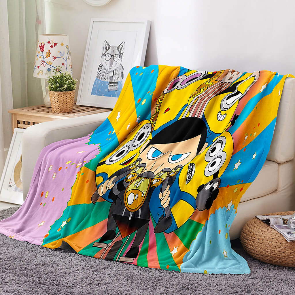 2024 NEW Minions The Rise of Gru Flannel Fleece Blanket Throw Cosplay Blankets