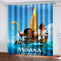 2024 NEW Moana Curtains Pattern Blackout Window Drapes