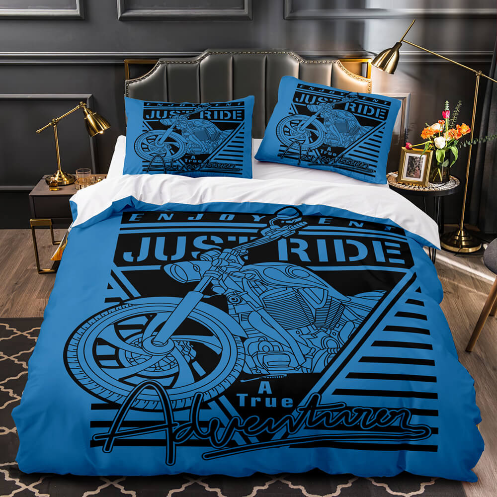 2024 NEW Motorcycle Pattern Bedding Set Quilt Cover Without Filler