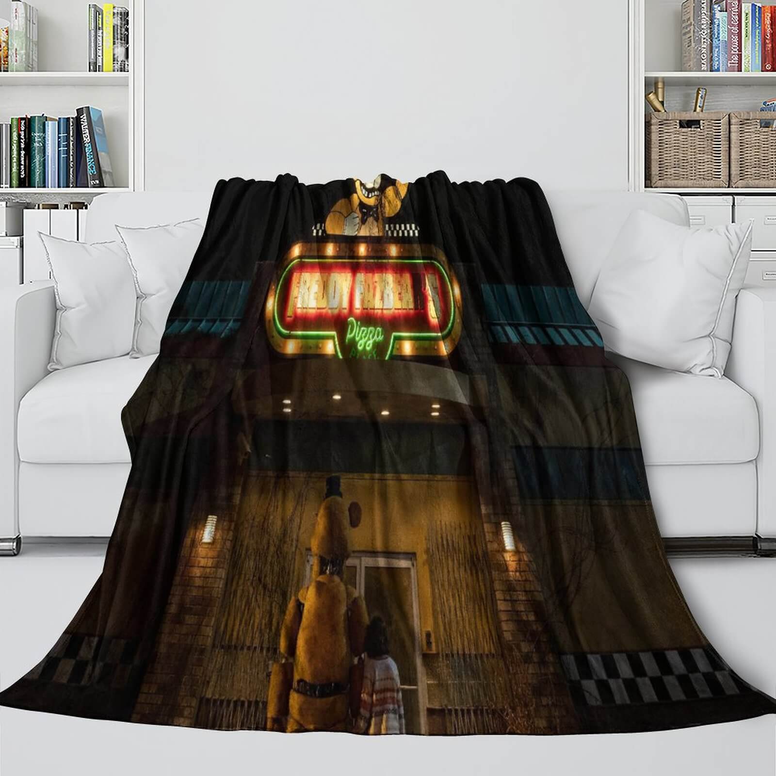 2024 NEW Movie Five Nights At Freddys Blanket Flannel Fleece Throw Room Decoration