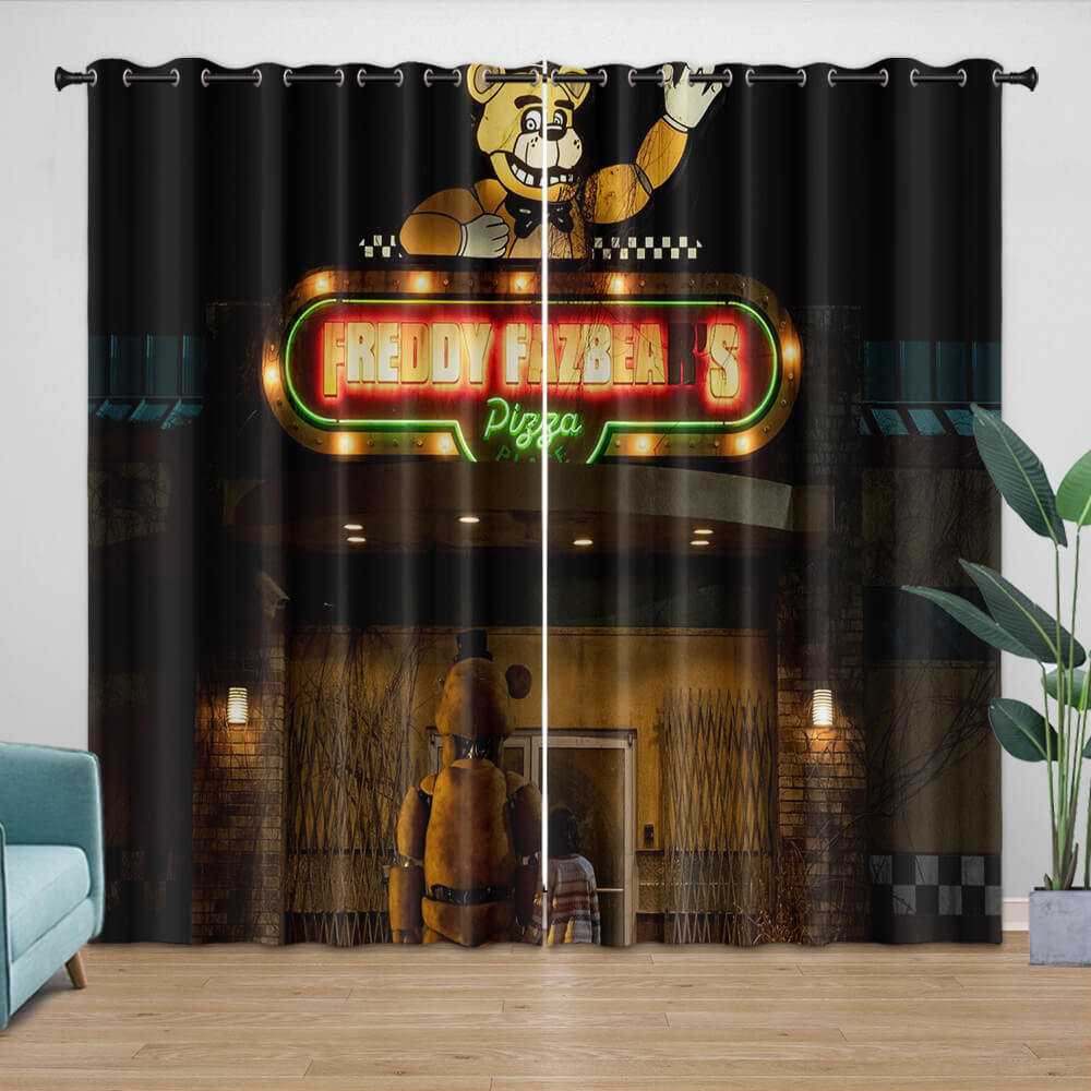 2024 NEW Movie Five Nights At Freddys Curtains Pattern Blackout Window Drapes