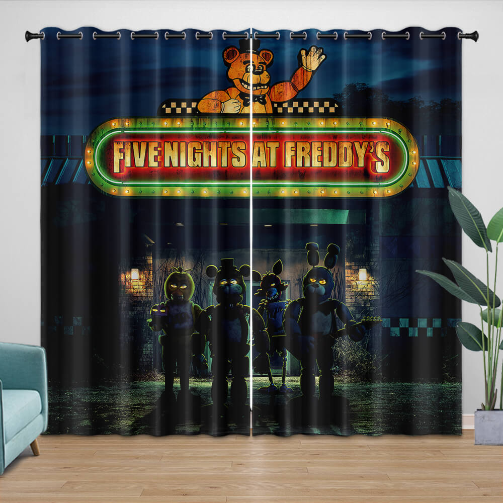 2024 NEW Movie Five Nights At Freddys Curtains Pattern Blackout Window Drapes