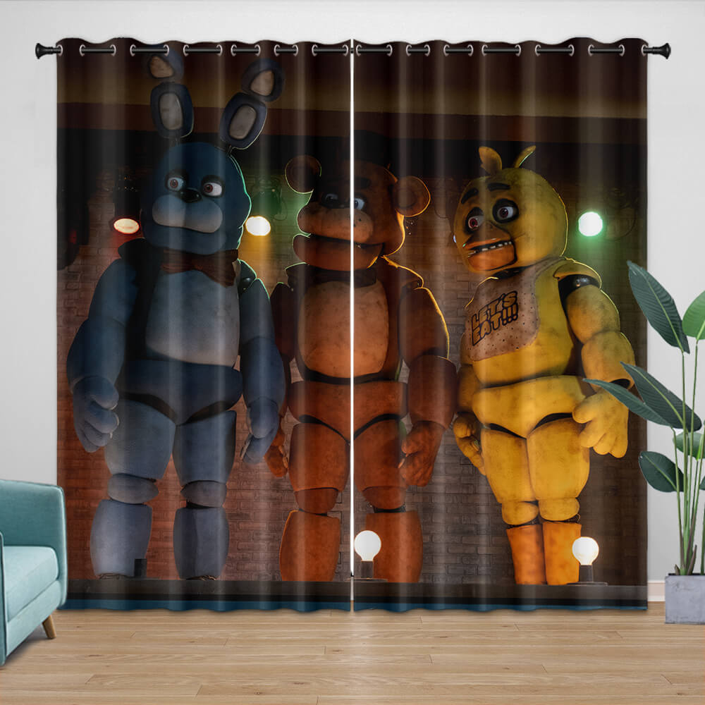 2024 NEW Movie Five Nights At Freddys Curtains Pattern Blackout Window Drapes