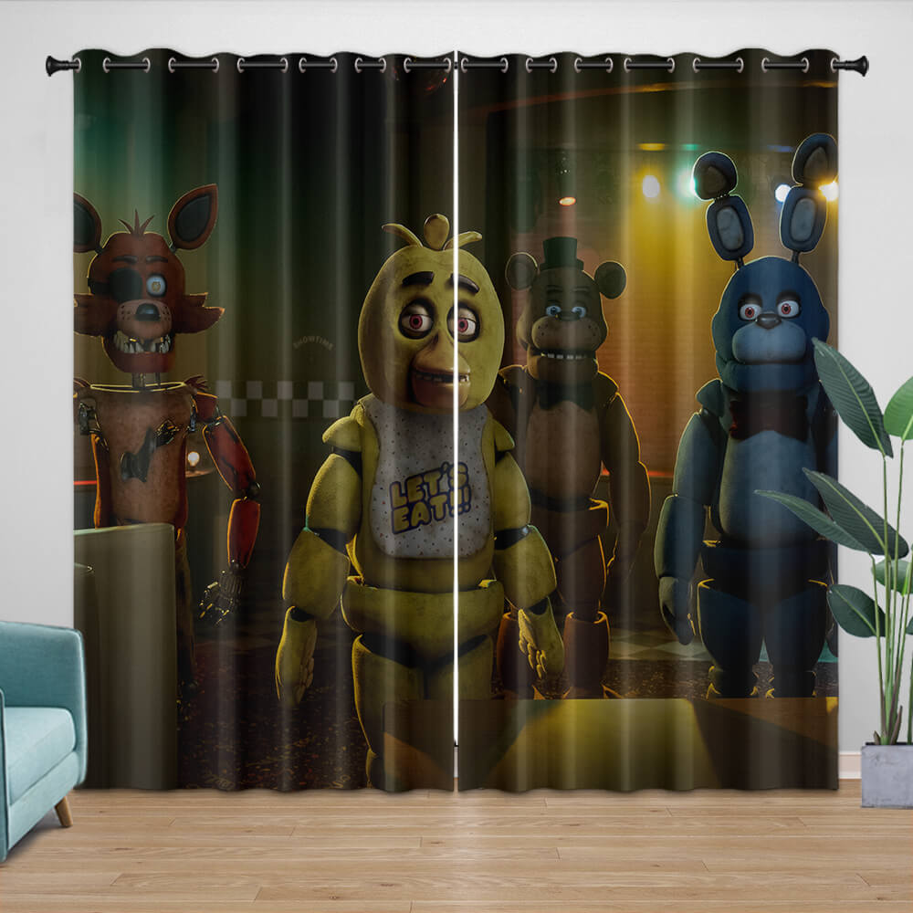 2024 NEW Movie Five Nights At Freddys Curtains Pattern Blackout Window Drapes