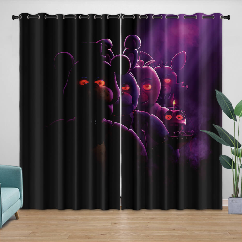 2024 NEW Movie Five Nights At Freddys Curtains Pattern Blackout Window Drapes