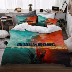 2025 NEW Movie Godzilla vs Kong Pattern Bedding Set Quilt Cover Without Filler