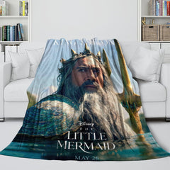 2024 NEW Movie The Little Mermaid Blanket Flannel Throw Room Decoration