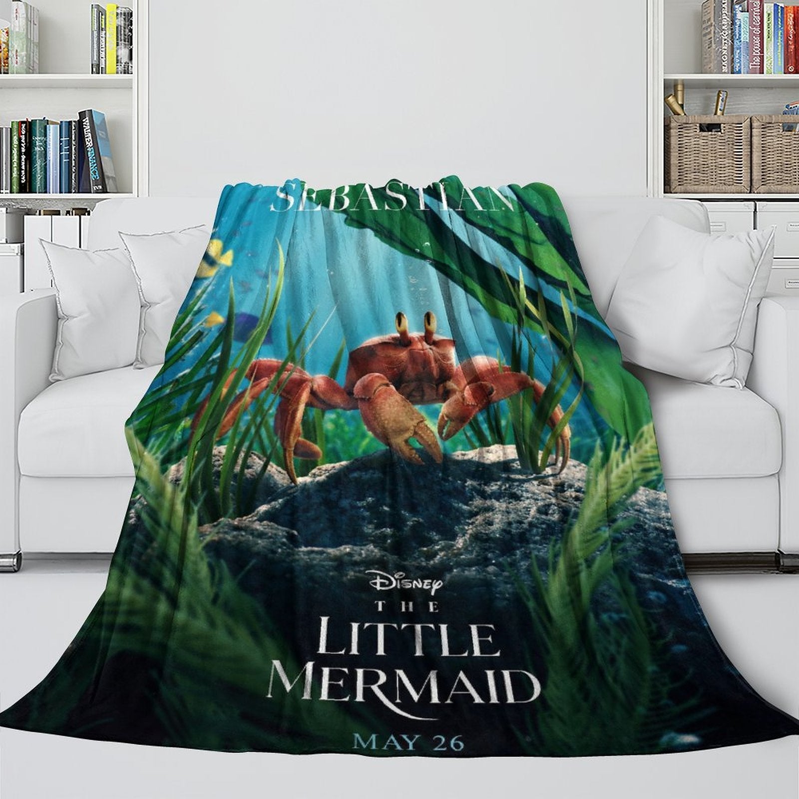 2024 NEW Movie The Little Mermaid Blanket Flannel Throw Room Decoration
