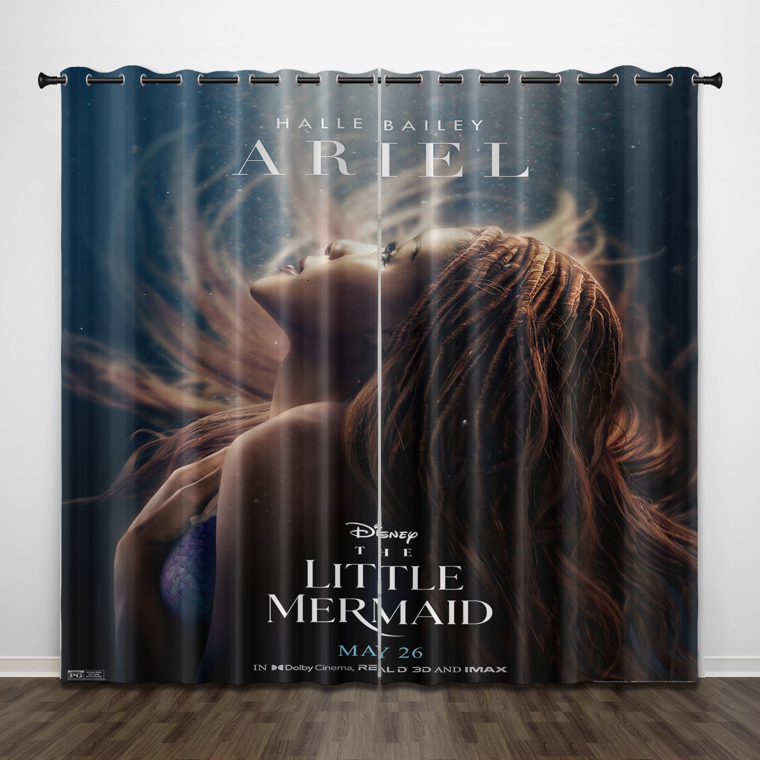 2024 NEW The Little Mermaid Curtains Pattern Blackout Window Drapes