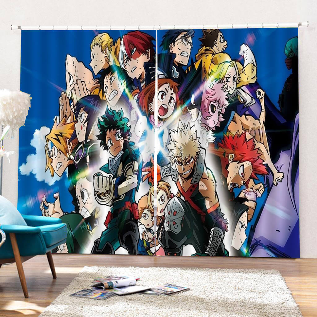 2024 NEW My Hero Academia Curtains Cosplay Blackout Window Drapes for Room Decoration