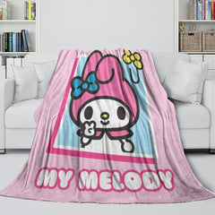 2024 NEW My Melody Blanket Flannel Fleece Pattern Throw Room Decoration