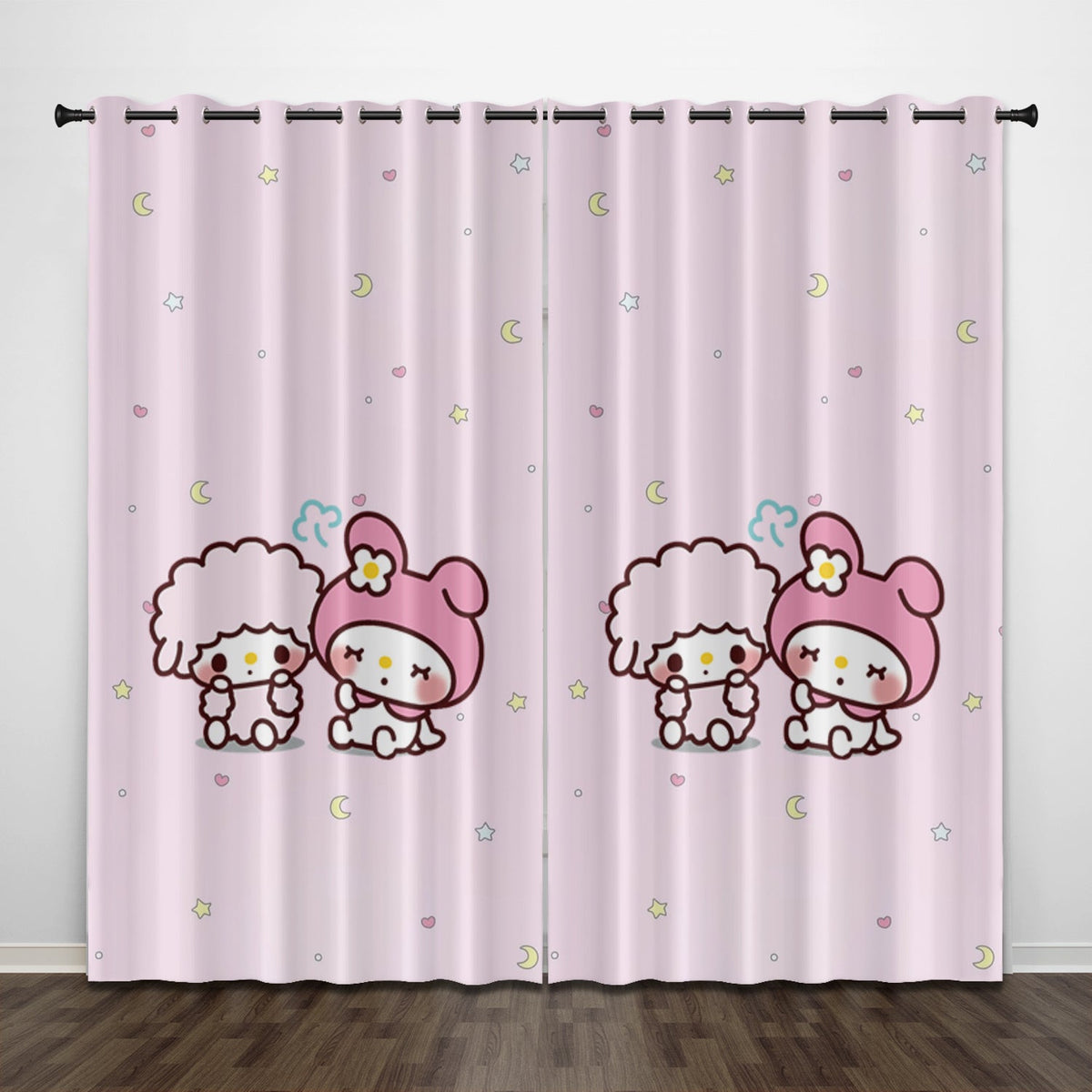 2024 NEW My Melody Curtains Pattern Blackout Window Drapes