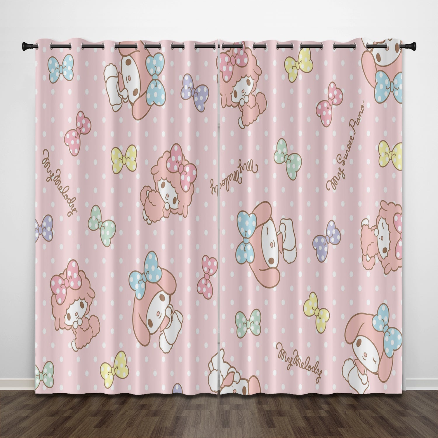 2024 NEW My Melody Curtains Pattern Blackout Window Drapes