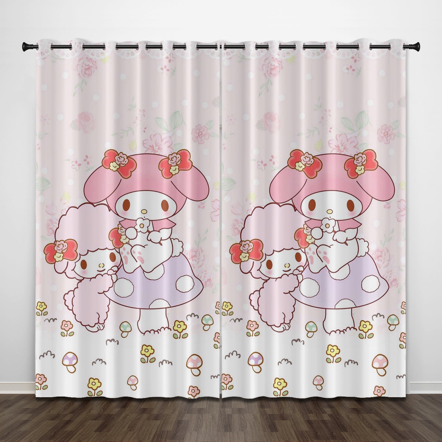 2024 NEW My Melody Curtains Pattern Blackout Window Drapes