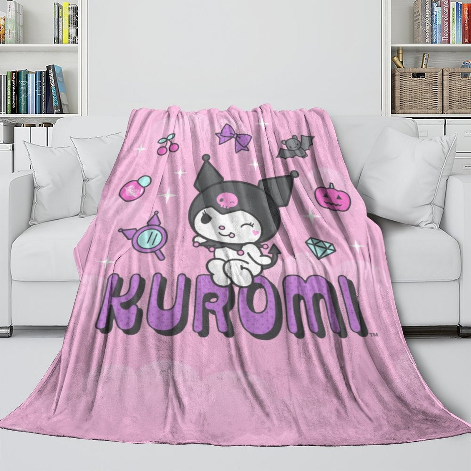 2024 NEW My Melody Kuromi Blanket Flannel Throw Room Decoration