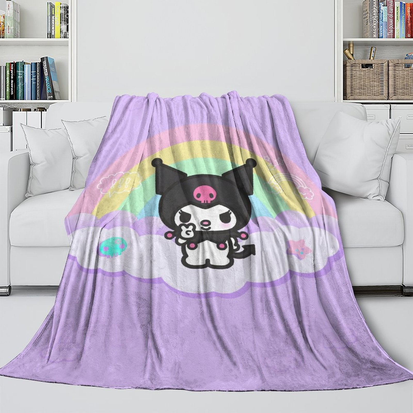 2024 NEW My Melody Kuromi Blanket Flannel Throw Room Decoration