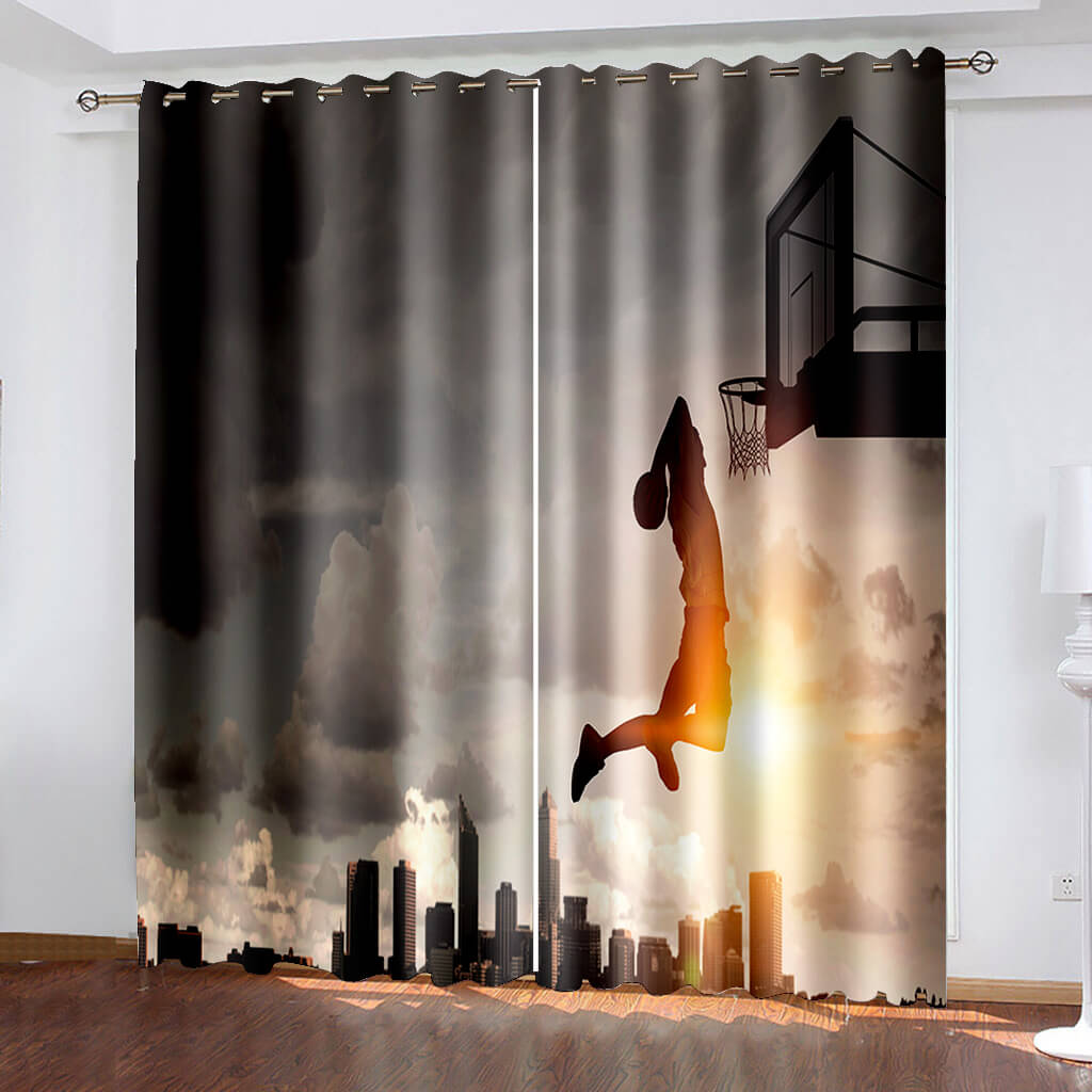 2024 NEW NBA Basketball Curtains Blackout Window Drapes