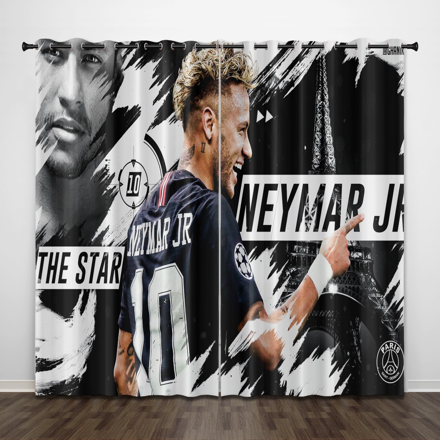 2024 NEW Neymar Curtains Pattern Blackout Window Drapes