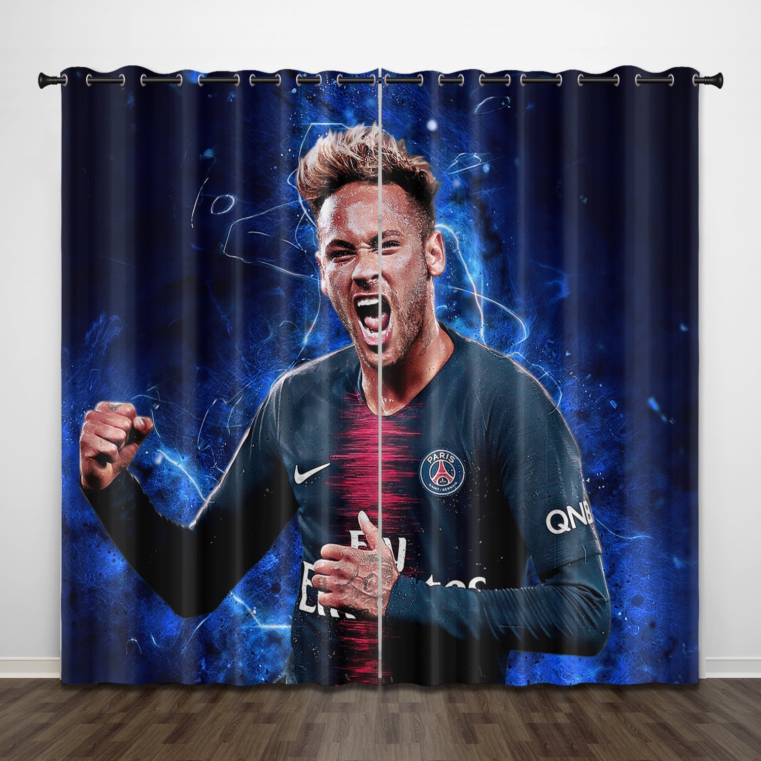 2024 NEW Neymar Curtains Pattern Blackout Window Drapes