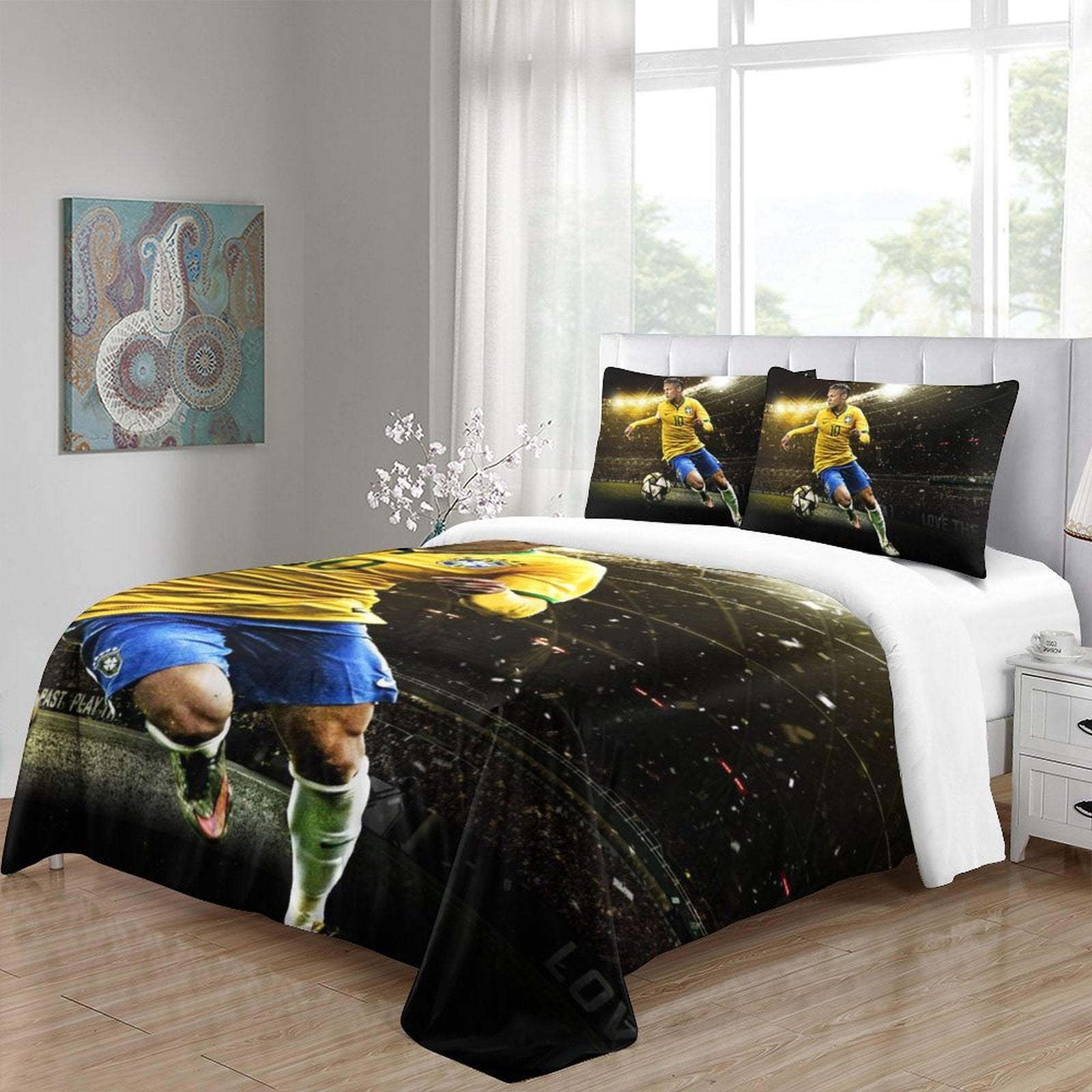 2024 NEW Neymar Pattern Bedding Set Quilt Cover Without Filler