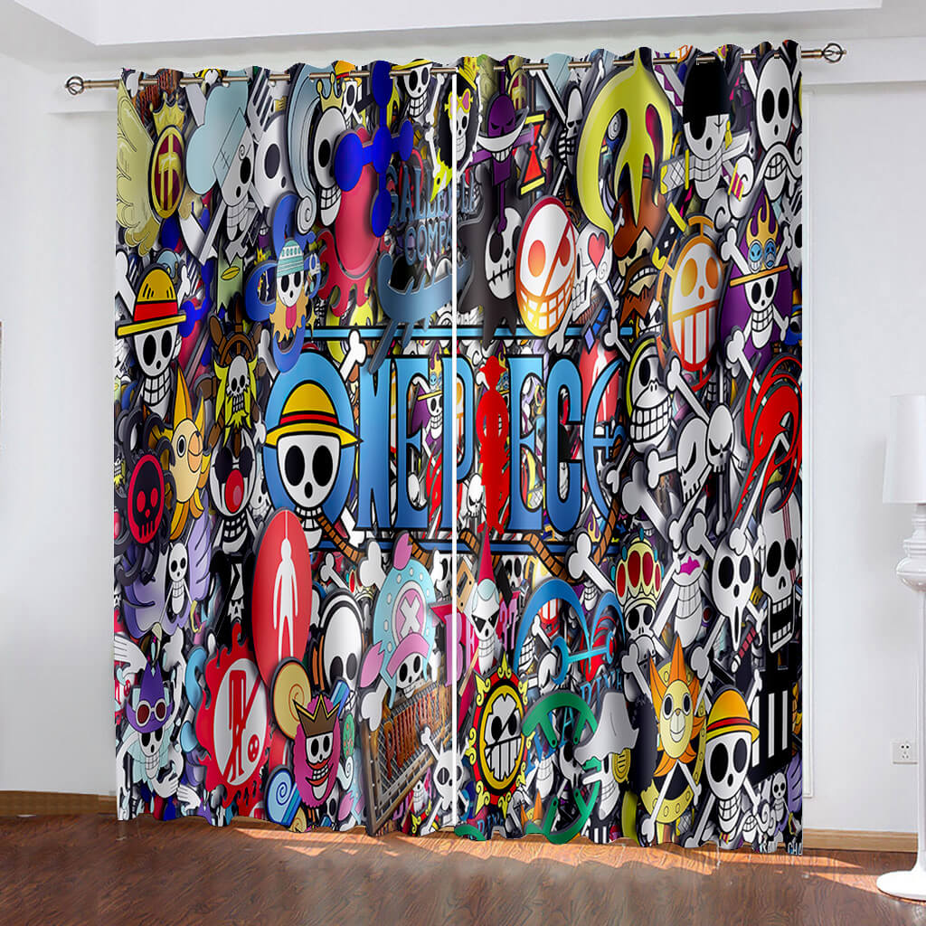 2025 NEW ONE PIECE Curtains Pattern Blackout Window Drapes