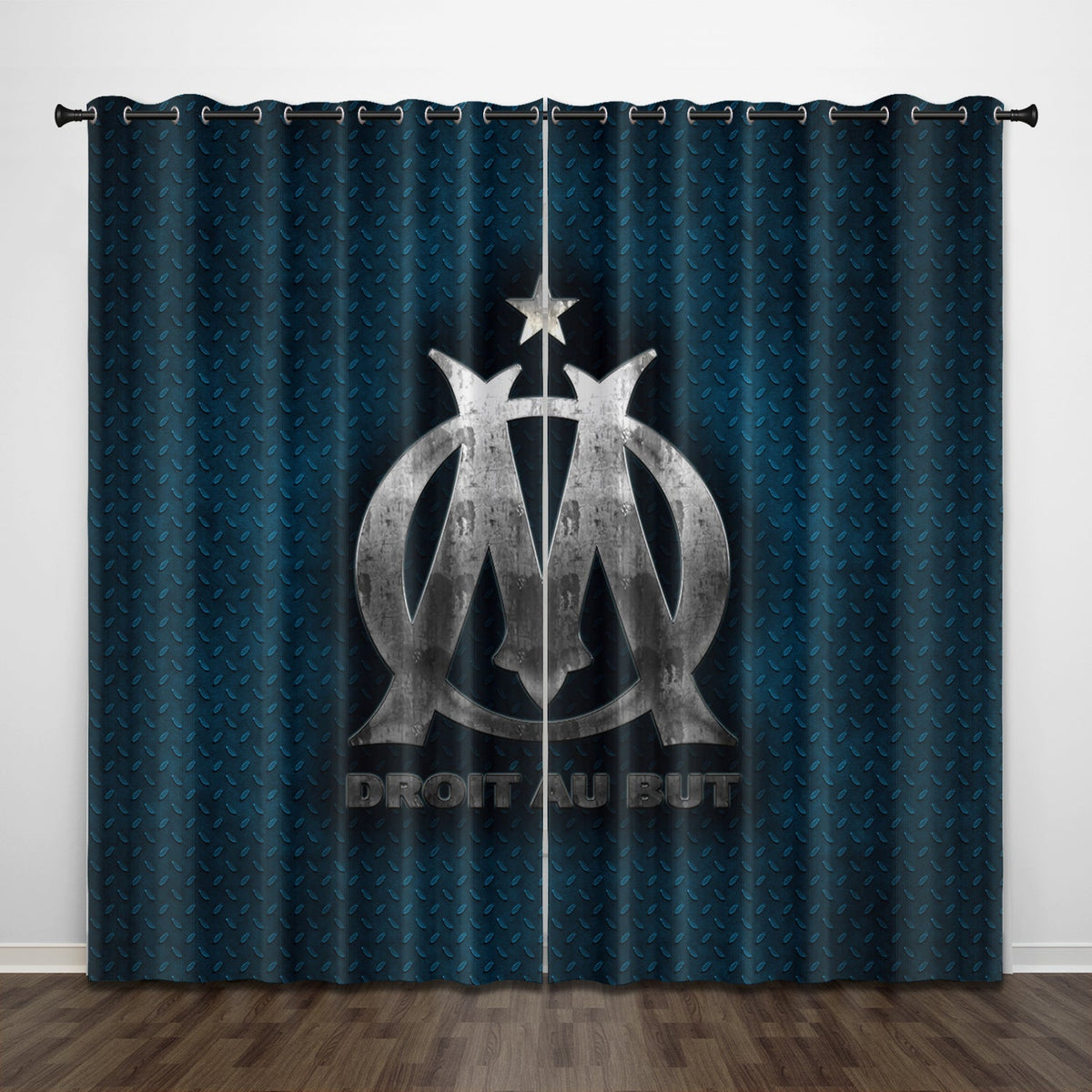 2025 NEW Olympique de Marseille Curtains Pattern Blackout Window Drapes