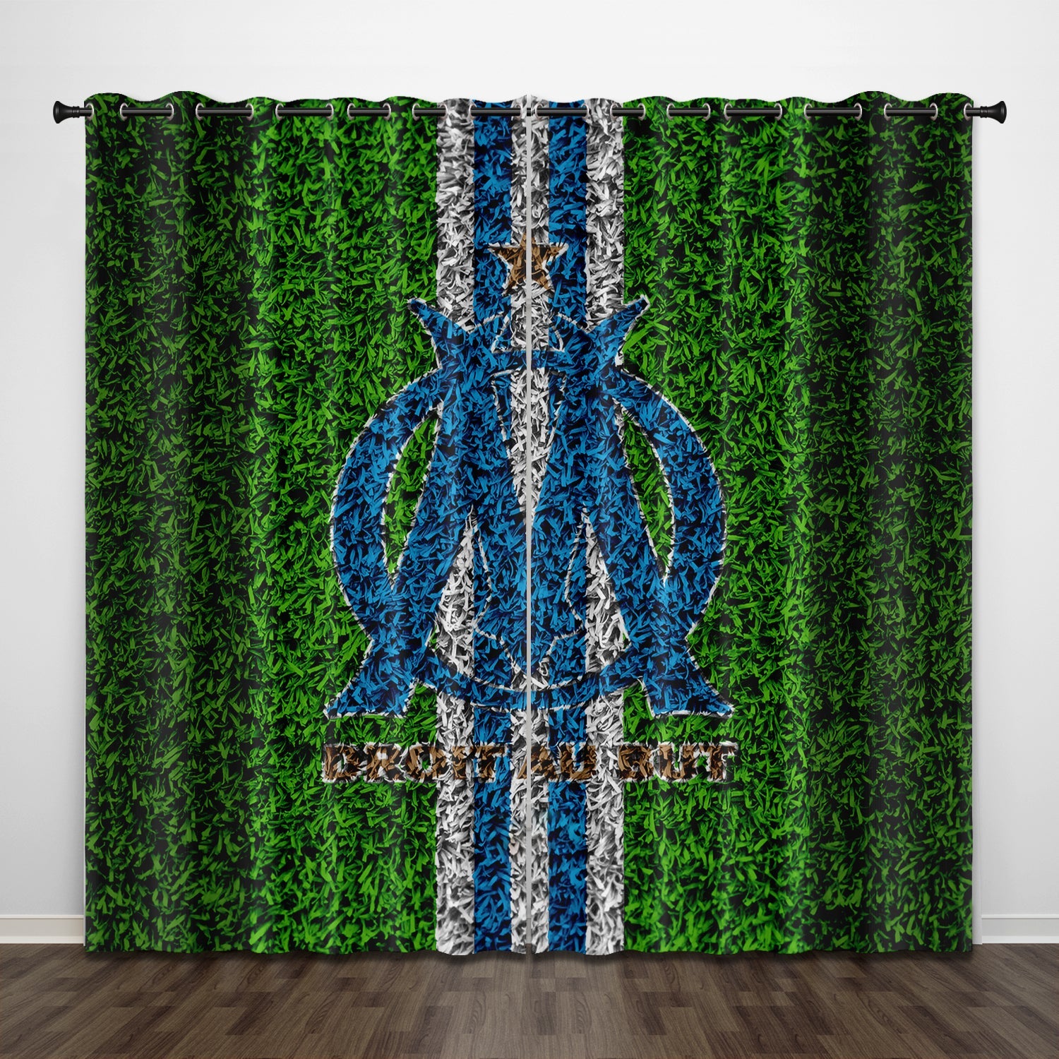 2025 NEW Olympique de Marseille Curtains Pattern Blackout Window Drapes