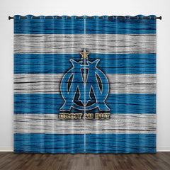 2025 NEW Olympique de Marseille Curtains Pattern Blackout Window Drapes