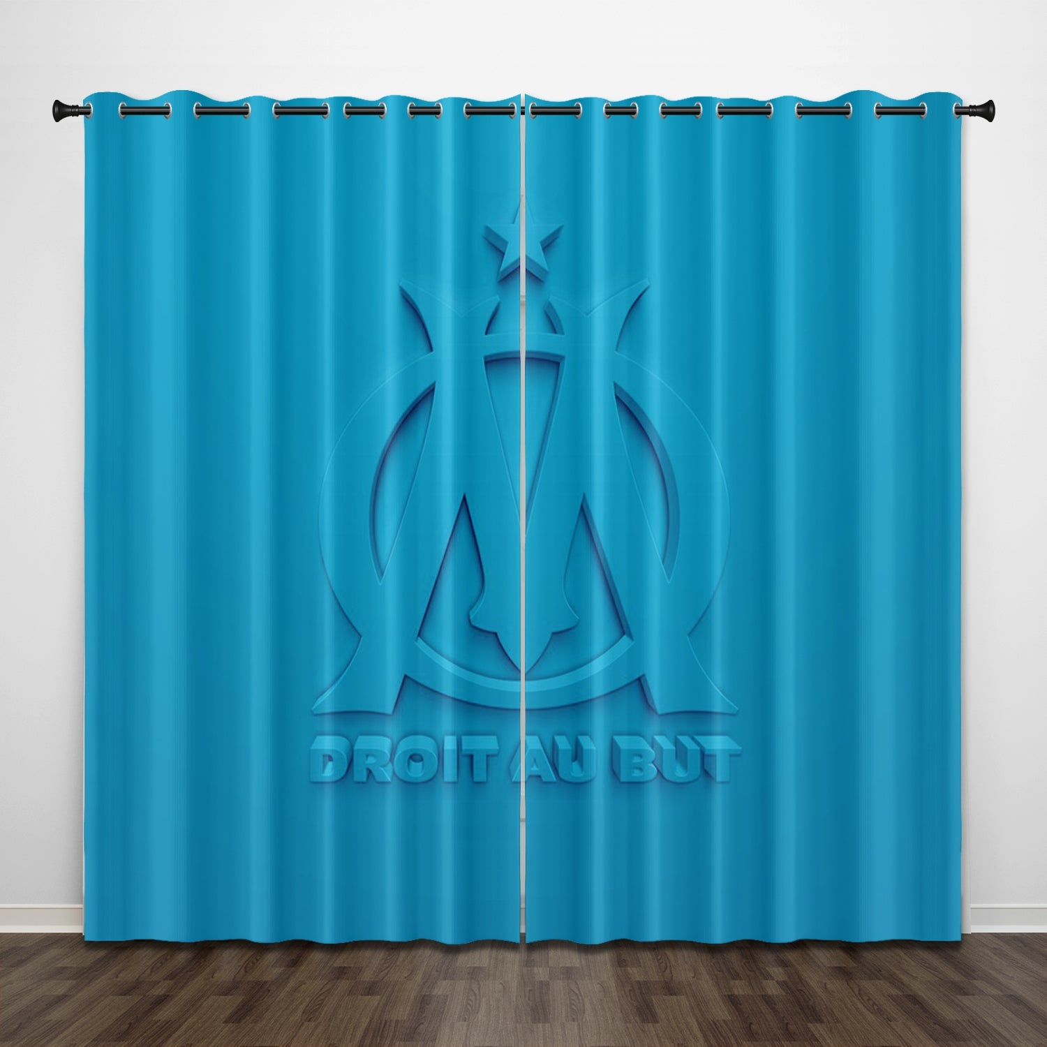 2025 NEW Olympique de Marseille Curtains Pattern Blackout Window Drapes