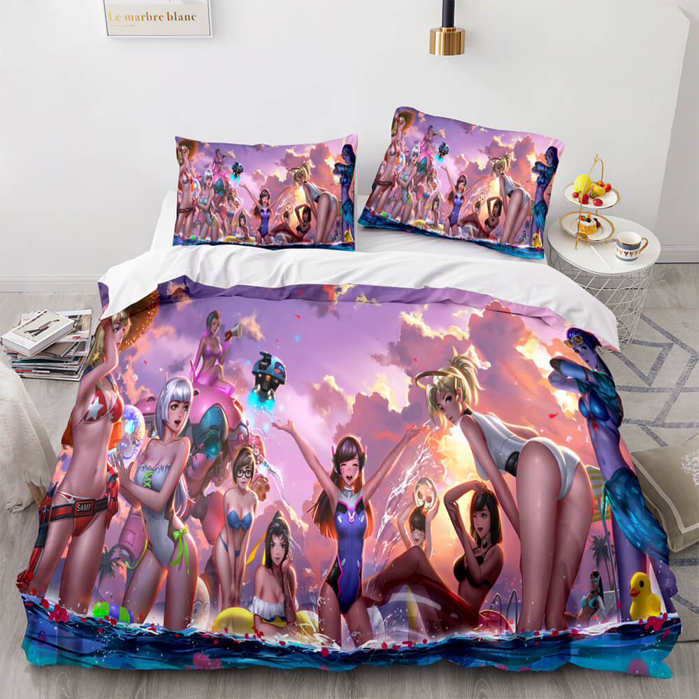 2025 NEW Overwatch Cosplay 3 Piece Bedding Sets Quilt Covers Without Filler