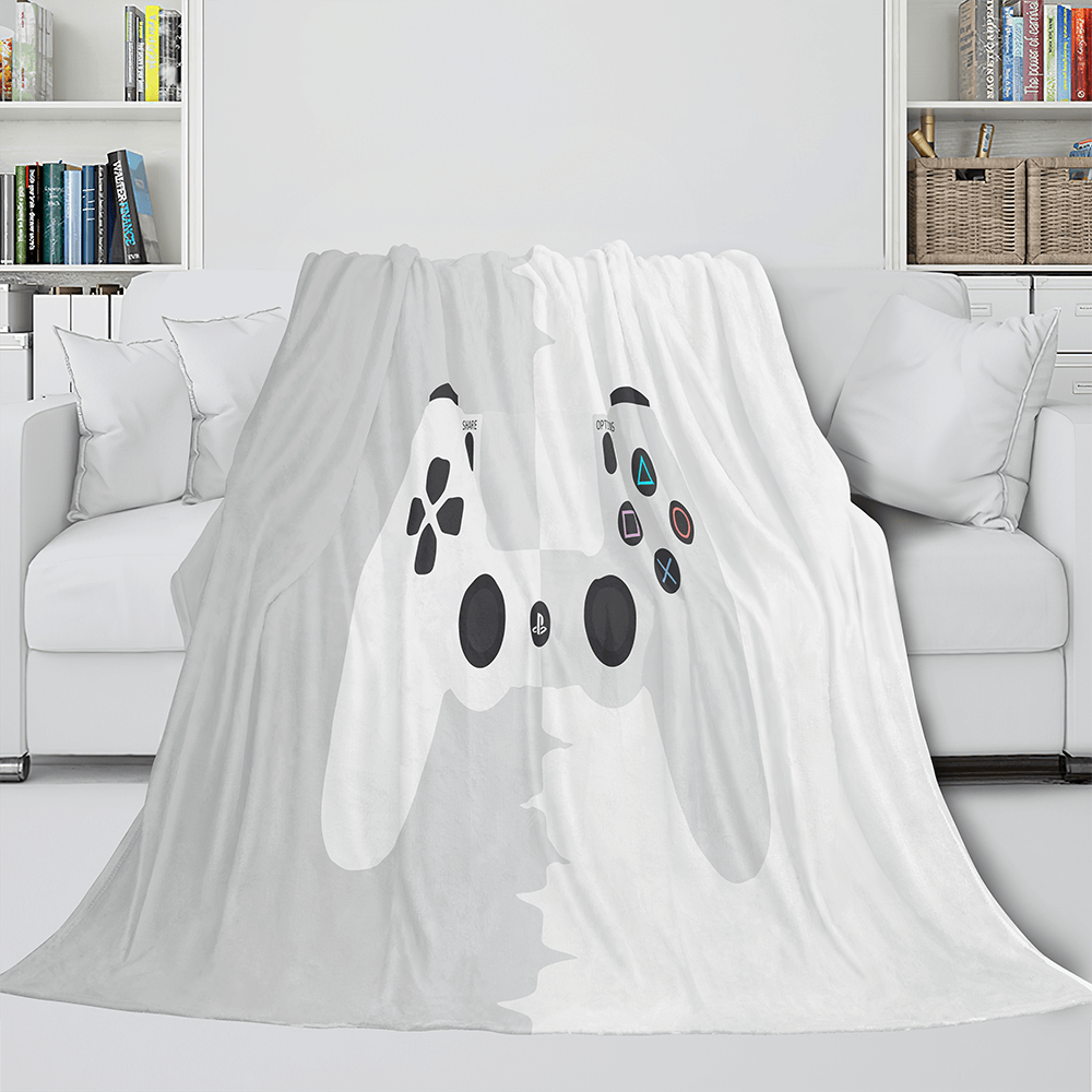 2024 NEW PS4 Gamepad Flannel Blanket Throw Room Decoration