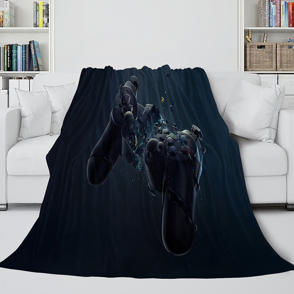 2024 NEW PS4 Gamepad Flannel Blanket Throw Room Decoration