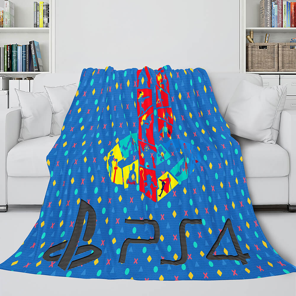 2024 NEW PS4 Gamepad Flannel Blanket Throw Room Decoration