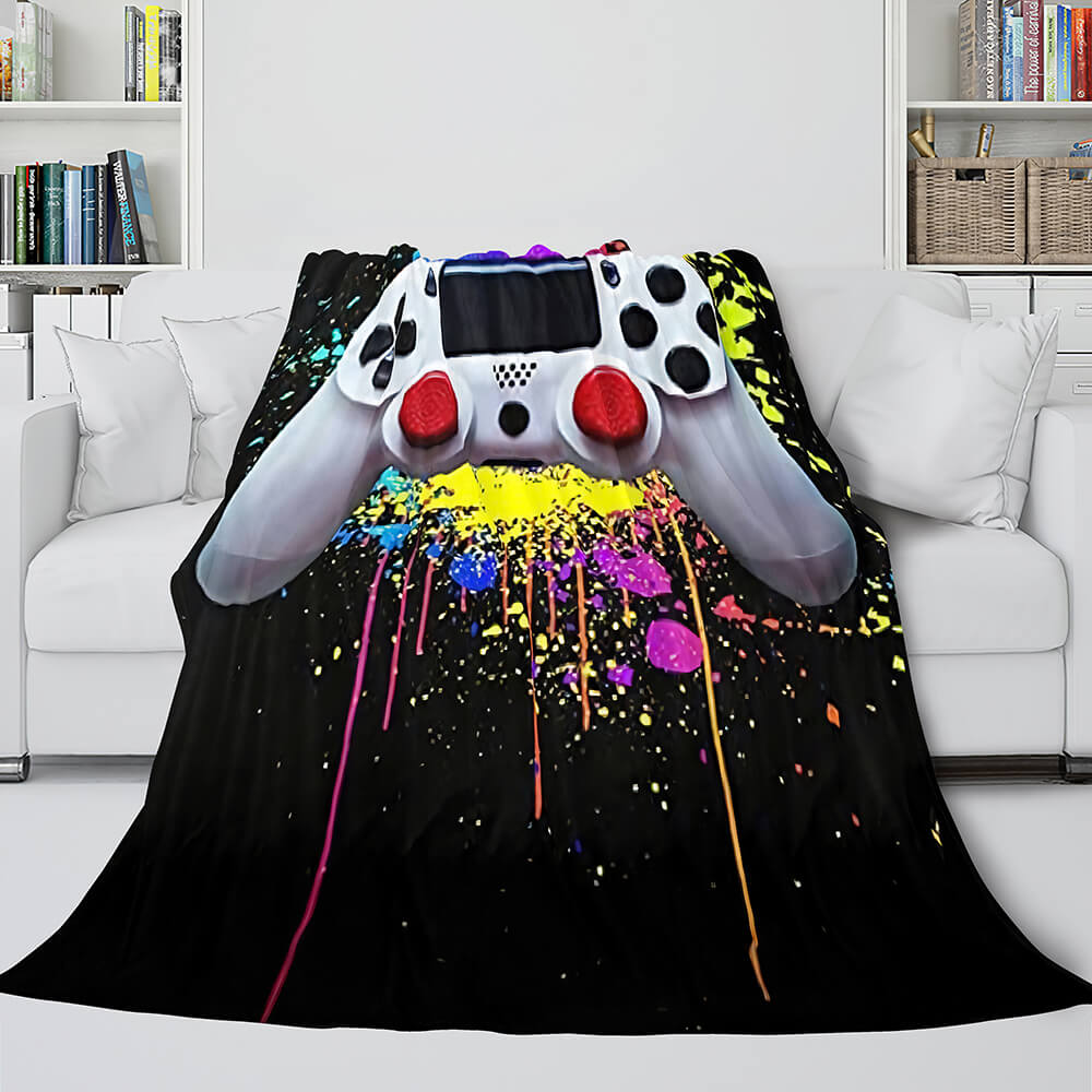 2024 NEW PS4 Gamepad Flannel Blanket Throw Room Decoration