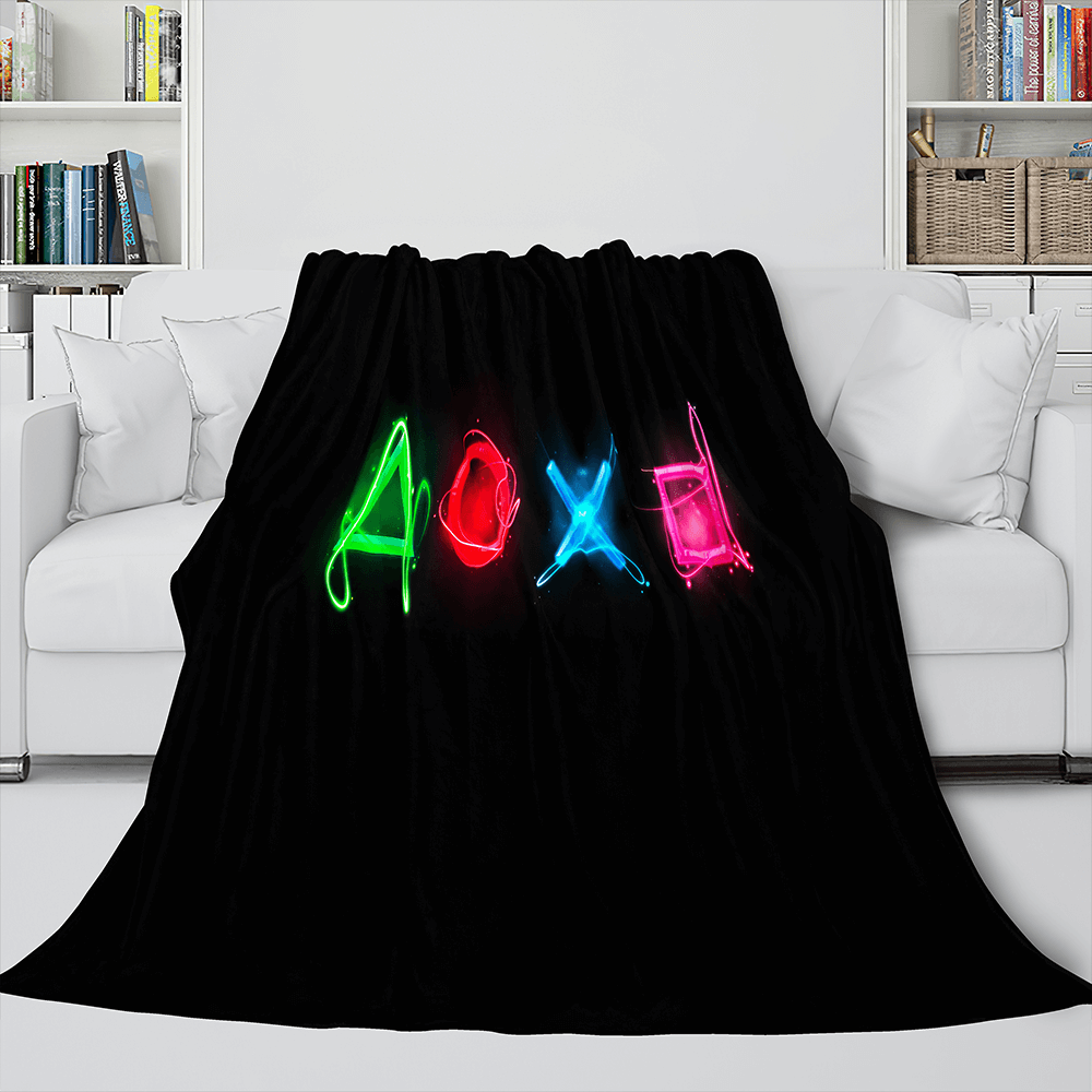 2024 NEW PS4 Gamepad Flannel Blanket Throw Room Decoration