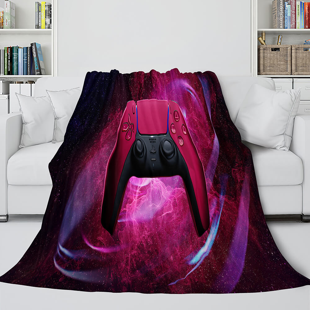 2024 NEW PS4 Gamepad Flannel Blanket Throw Room Decoration