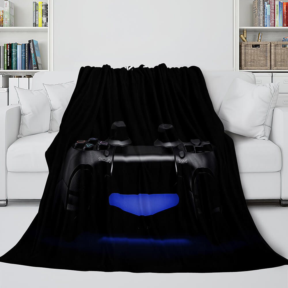 2024 NEW PS4 Gamepad Flannel Blanket Throw Room Decoration