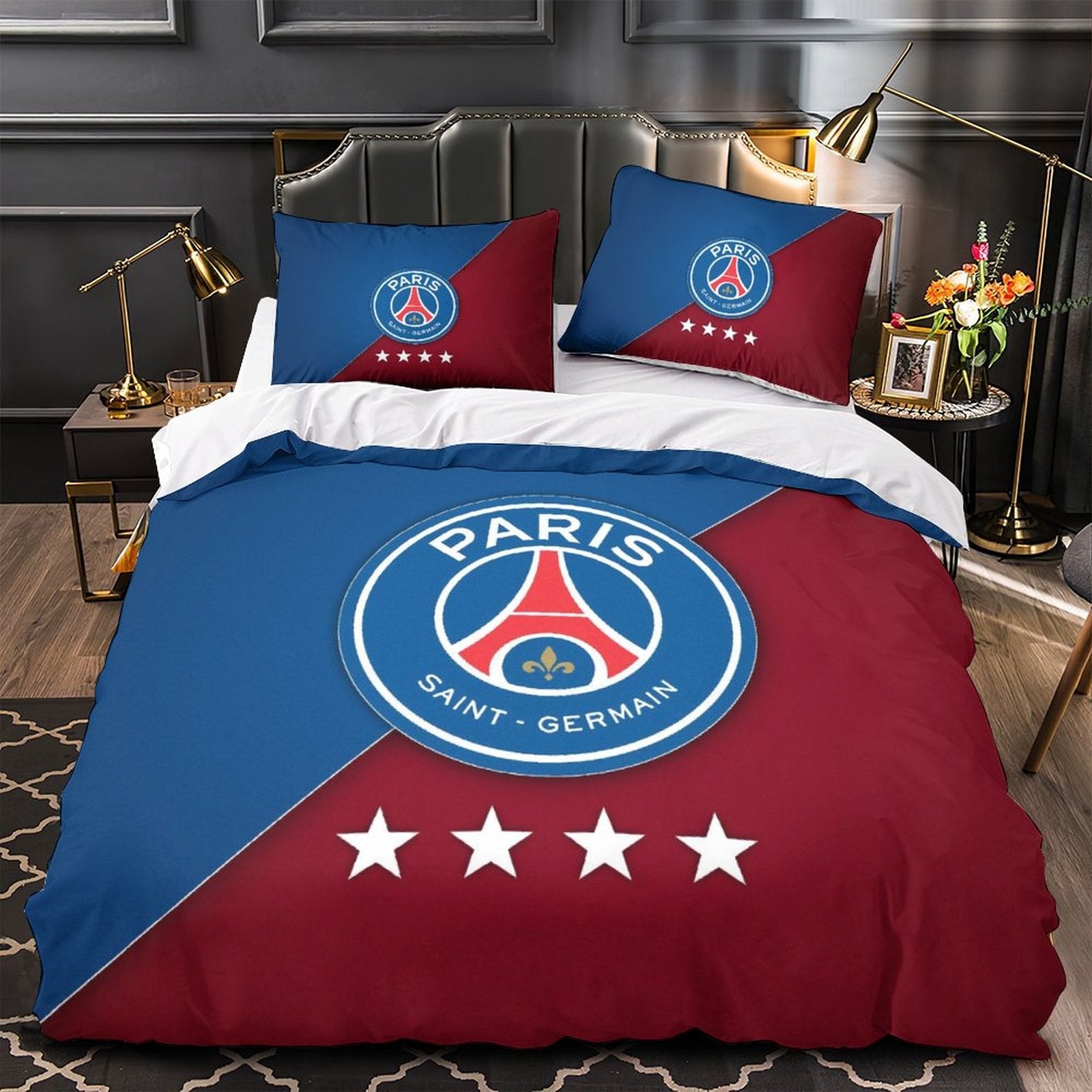 2026 NEW Paris Saint-Germain Bedding Set Pattern Quilt Cover
