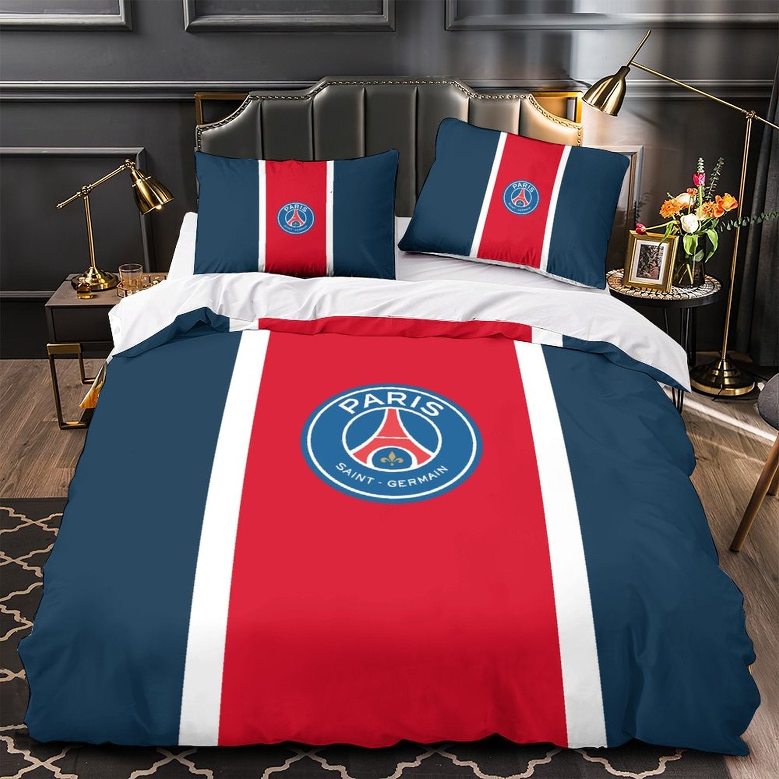 2024 NEW Paris Saint-Germain Bedding Set Pattern Quilt Cover