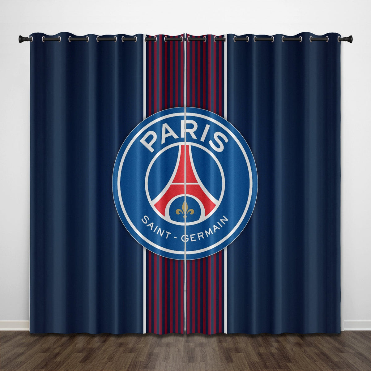 2024 NEW Paris Saint-Germain Football Club Curtains Pattern Blackout Window Drapes