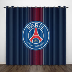 2024 NEW Paris Saint-Germain Football Club Curtains Pattern Blackout Window Drapes