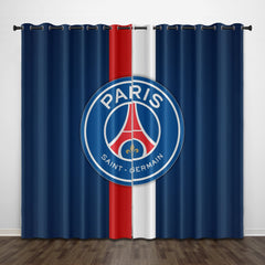 2024 NEW Paris Saint-Germain Football Club Curtains Pattern Blackout Window Drapes