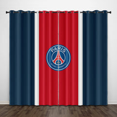 2024 NEW Paris Saint-Germain Football Club Curtains Pattern Blackout Window Drapes